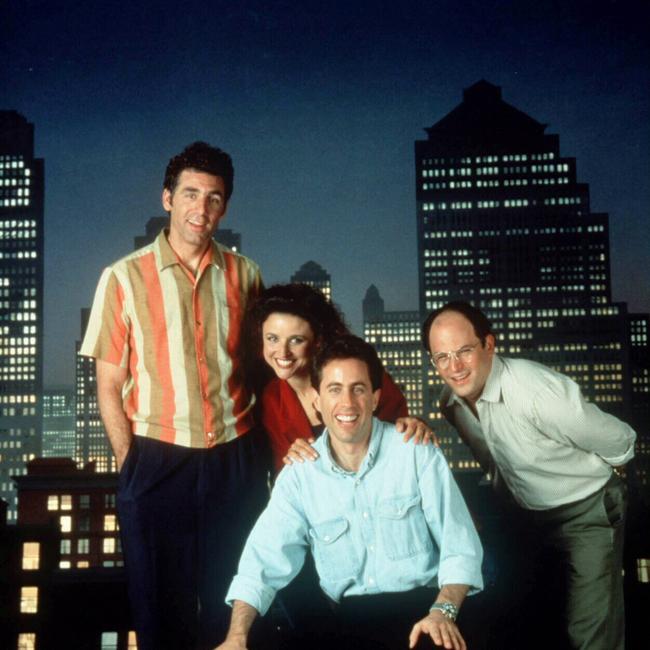 1995 - Cast members of the TV show Seinfeld (L-R) Michael Richards, Julia Louis-Dreyfus, Jerry Seinfeld and Jason Alexander. Picture: The Cairns Post