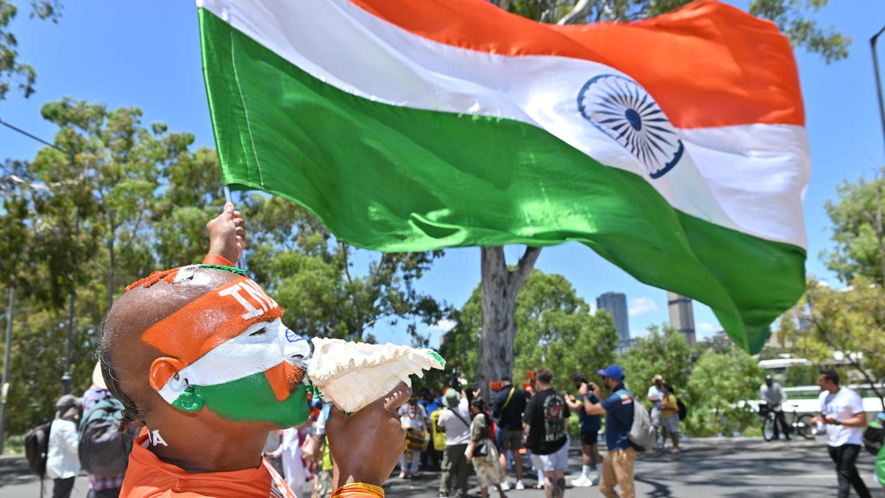 DECEMBER 7, 2024: Indian fan Sudhir Kumar Gautamat during the second day of the second test at Adelaide Oval. Picture: Brenton Edwards