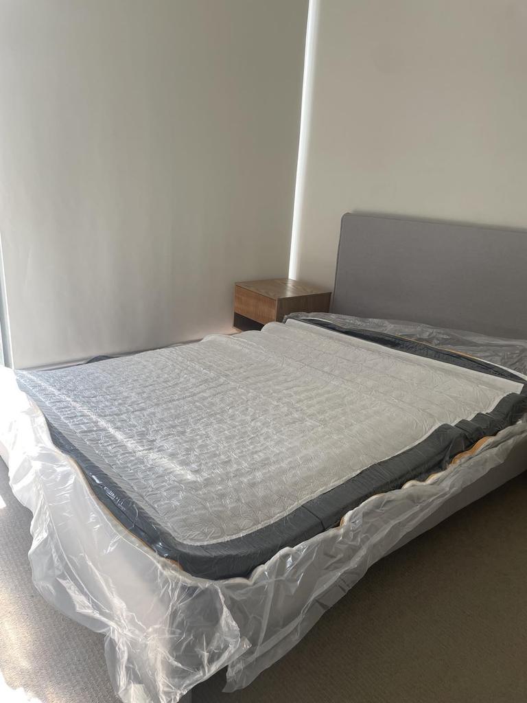 The Emma Zero Gravity Mattress unfurled from the box. Picture: news.com.au/Melody Teh