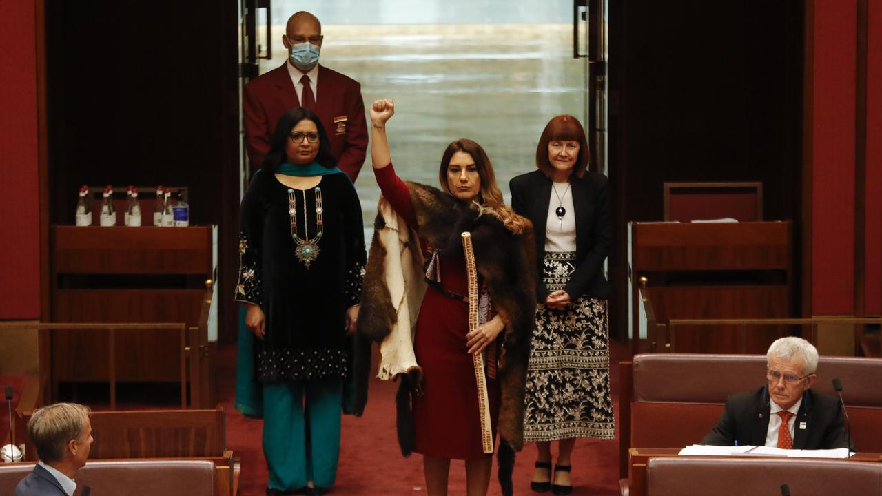 Senator Thorpe, after she was sworn in as the new Greens Senator for Victoria at Parliament House. Picture: Sean Davey