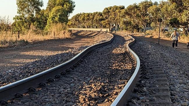 The track also appeared to be bent at the scene. Picture: Jennifer Edwards