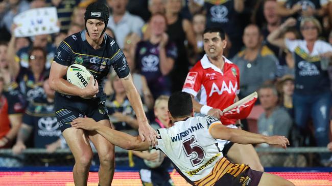 Wiry teenager Kalyn Ponga during the elimination final between the North Queensland Cowboys and the Brisbane Broncos. Picture: Darren England