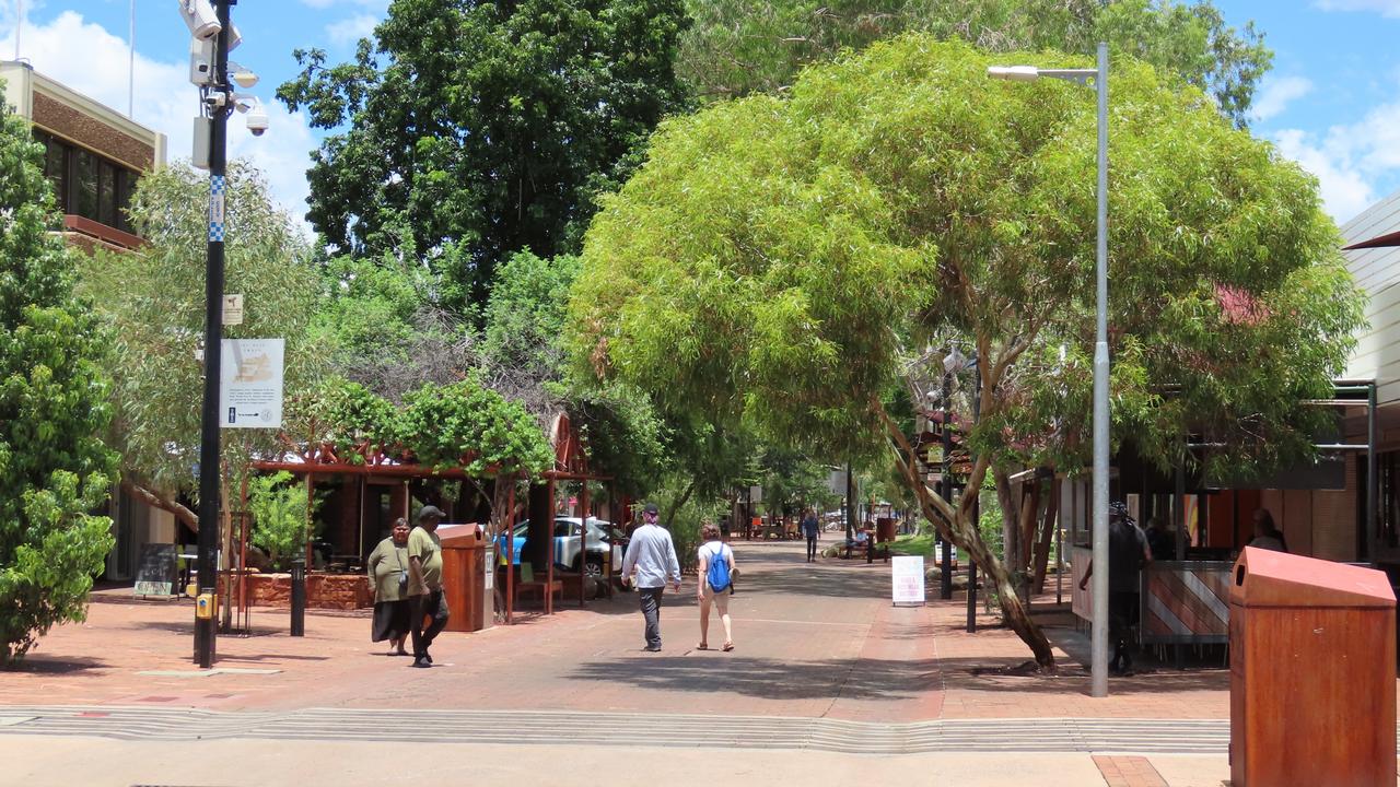 While Alice Springs’ is currently in its tourism off-season, Todd Mall can usually be found with only a few people wandering around. Picture: Annabel Bowles