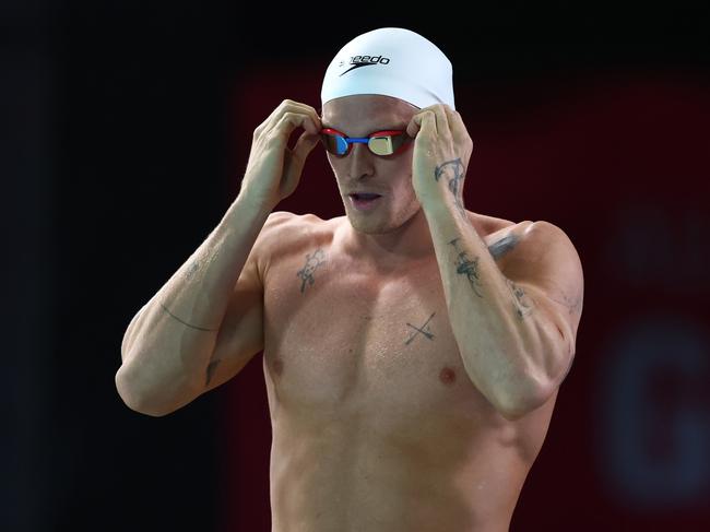GOLD COAST, AUSTRALIA - APRIL 17: Cody Simpson ahead of the Men's Open 50m Butterfly Final during the 2024 Australian Open Swimming Championships at Gold Coast Aquatic Centre on April 17, 2024 in Gold Coast, Australia. (Photo by Chris Hyde/Getty Images)