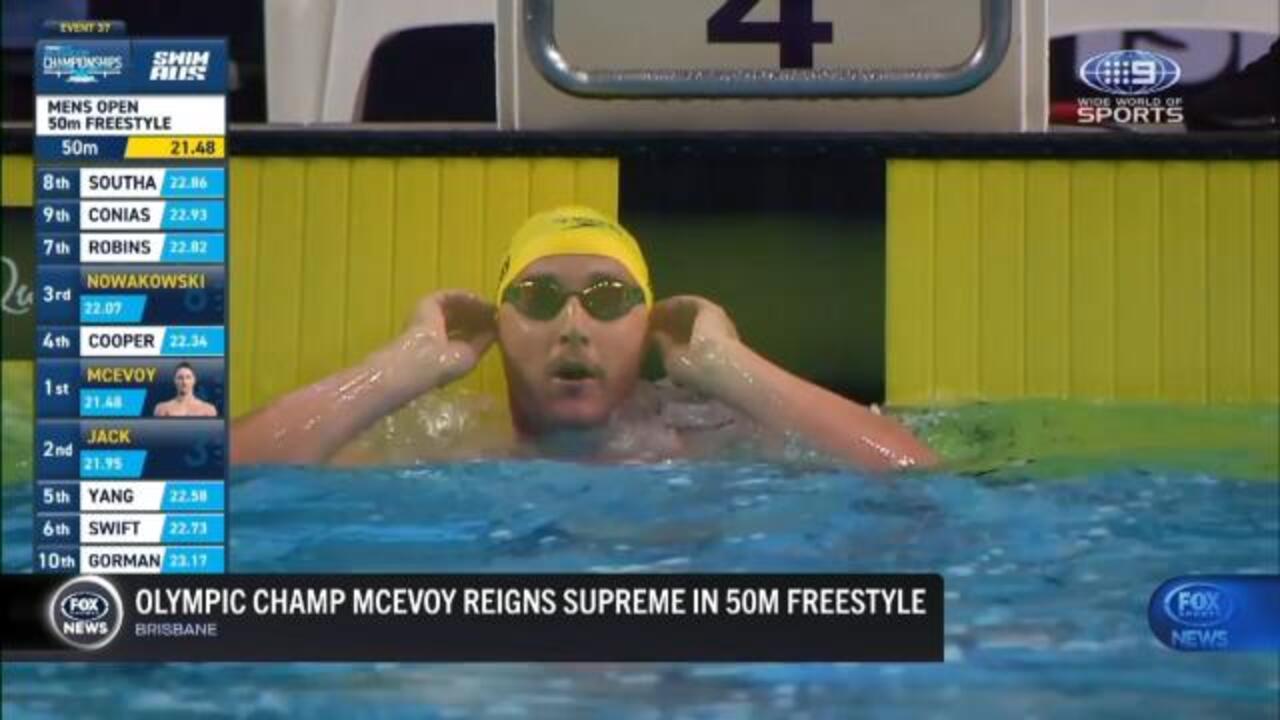 Mcevoy takes out 50m freestyle