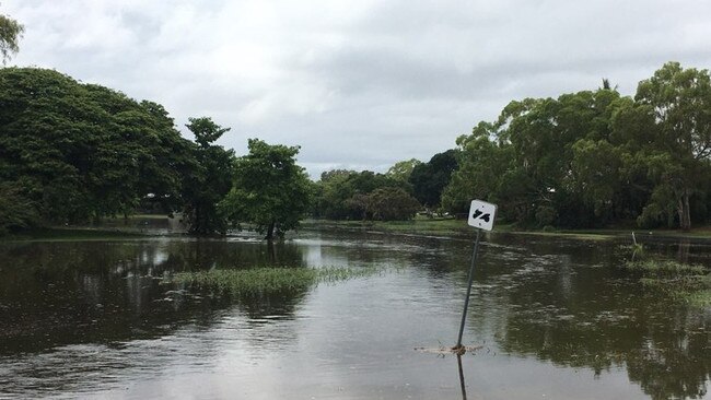 Flooding has hit areas around Townsville this morning. Photo: Evan Morgan.