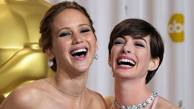 Jennifer Lawrence, with her award for best actress in a leading role for 