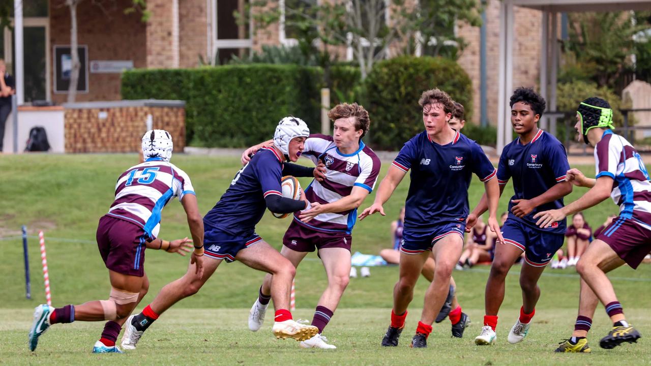 TAS First XV rugby action between Canterbury College and John Paul College at Canterbury College on Saturday May 4, 2024.