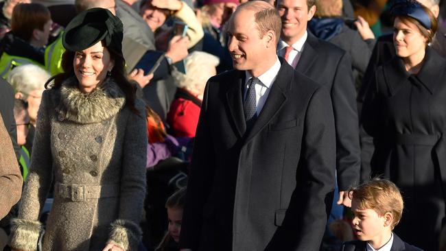 (L-R) Britain's Catherine, Duchess of Cambridge, Britain's Princess Charlotte of Cambridge, Britain's Prince William, Duke of Cambridge, and Britain's Prince George of Cambridge. Picture: Ben Stansall / AFP