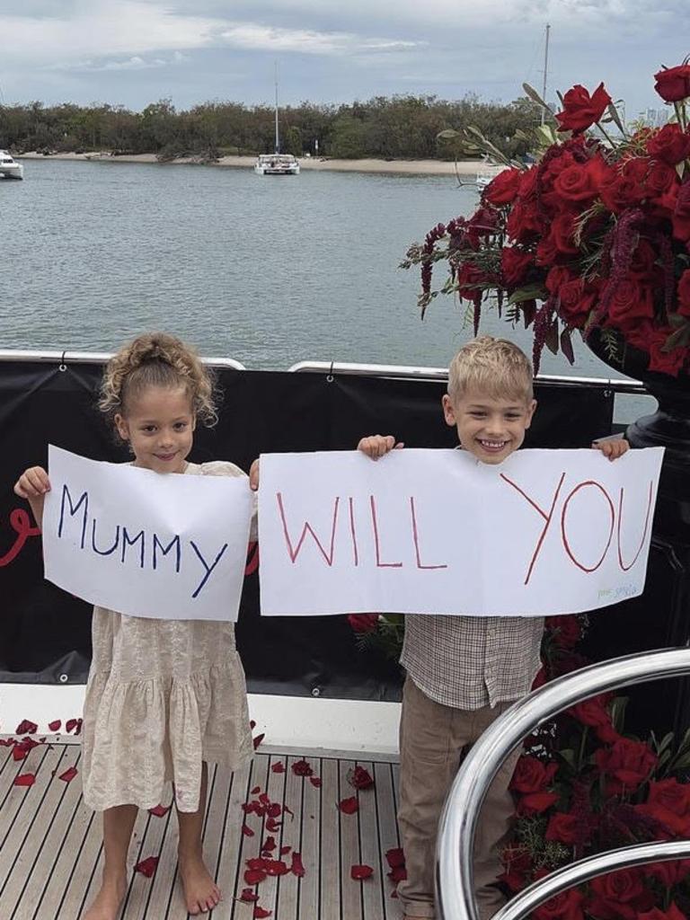 Tammy’s kids Saskia and Wolf were involved in the proposal. Picture: Instagram