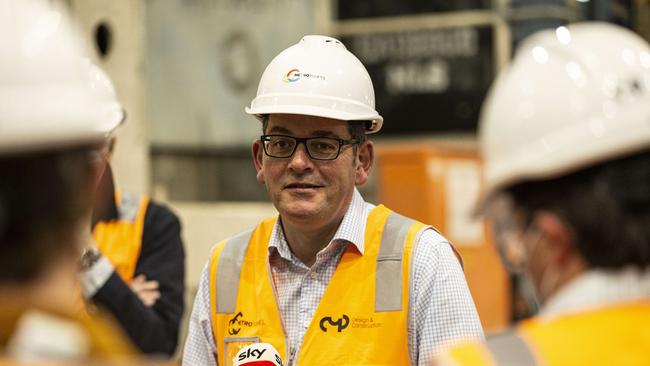 Victorian Premier Daniel Andrews during a press conference inside the State Library station as part of the Metro Tunnel project in Melbourne. Picture: NCA NewsWire / Daniel Pockett