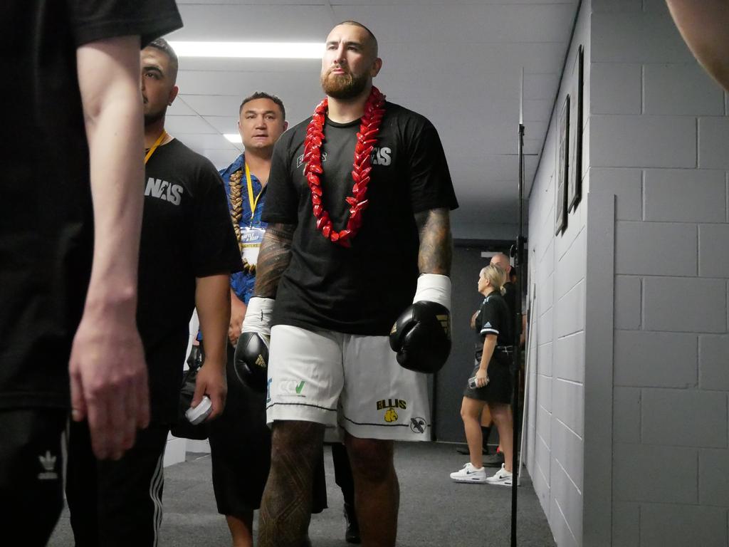 Nelson Asofa-Solomona at the Battle of the Reef fight night at the Townsville Entertainment and Convention centre, October 7 2023. Picture: Blair Jackson.