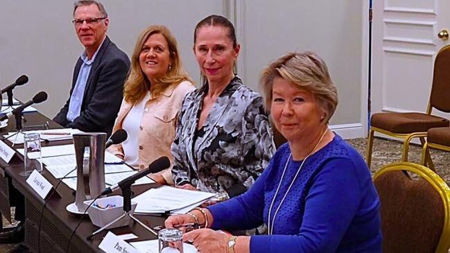 Redland groups who made submissions to the Senate Inquiry, from left; Redlands2030’s Chris Walker; Koala Action Group’s Debbie Pointing; CARP’s Lavinia Wood and Birkdale Progress Association’s Pam Spence at the inquiry last month. Picture: Contributed