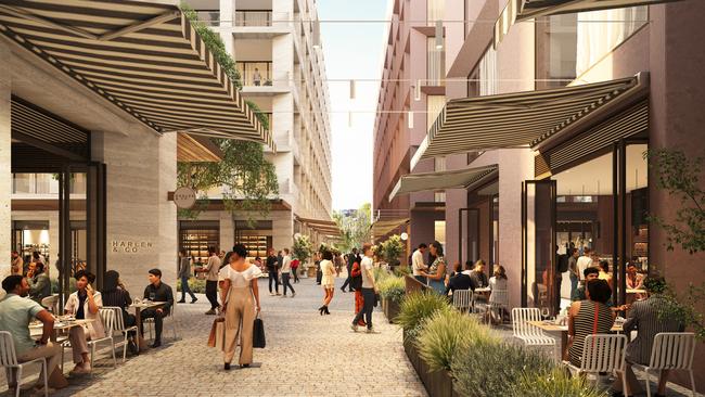 The design includes two new plazas with restaurants, bars and cafes. Photo: Supplied