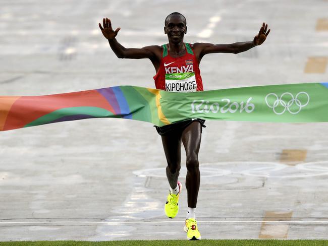 Eluid Kipchoge started his dominance of the men’s marathon at the 2016 Olympic Games. Picture: AFP