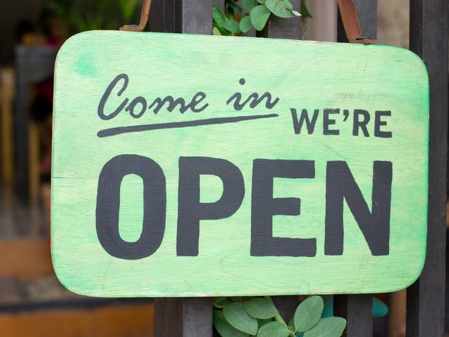 Generic photo of open for business sign, new shop, welcome, we're open, coming soon, announce stock image