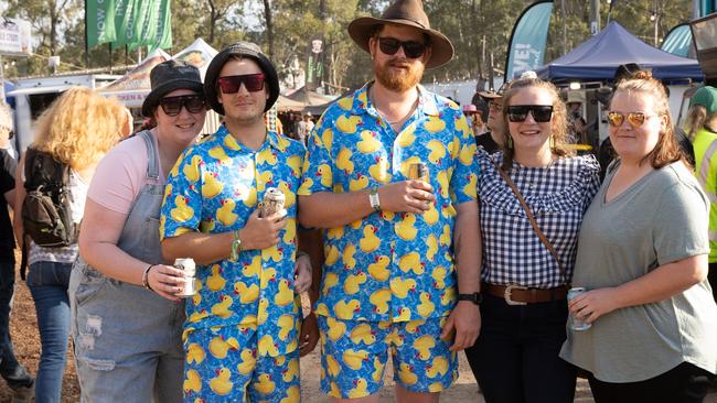 Tayla Watson, Aiden Graham, Tony Rudolph, Lara James and Jess Zielke at the 2023 Gympie Music Muster. August 24, 2023. Picture: Christine Schindler