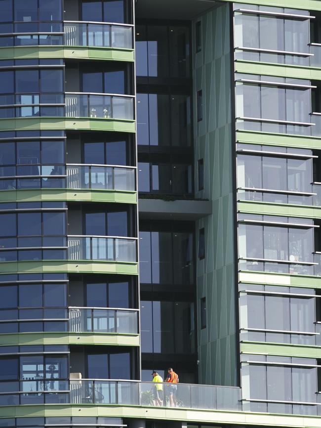 Remediation work being done at Opal Tower. Picture: Tim Pascoe