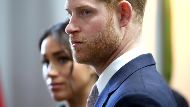 LONDON, ENGLAND - MARCH 11:   Meghan, Duchess of Sussex and Prince Harry, Duke of Sussex attend a Commonwealth Day Youth Event at Canada House, where they speak with young Canadians from a wide range of sectors including fashion, the arts, business and academia on March 11, 2019 in London, England. The event will showcase and celebrate the diverse community of young Canadians living in London and around the UK. (Photo by Chris Jackson - WPA Pool/Getty Images)