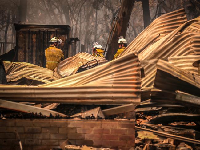 A home in Bargo is completely destroyed. Picture: David Gray/Getty Images