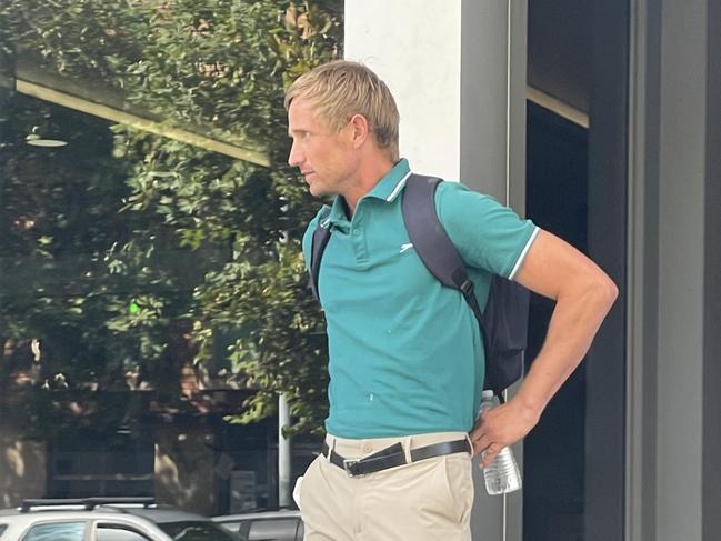 Gooley, 33, of Watanobbi, leaving court. Picture: NewsLocal