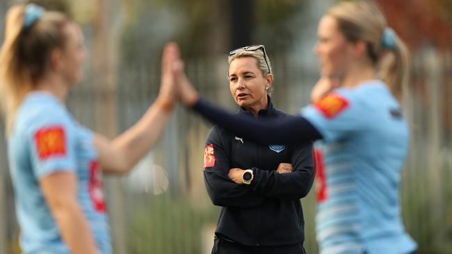 NSW Origin coach Kylie Hilder at Blues’ training.