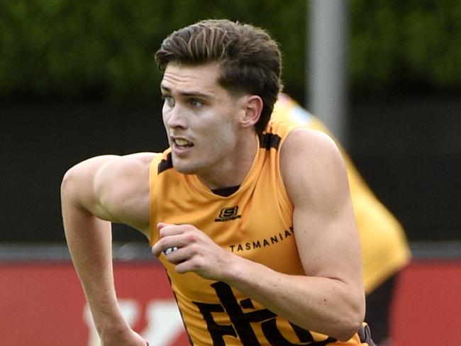 Will Day at training with Hawthorn at Waverley Park. Picture: Andrew Henshaw