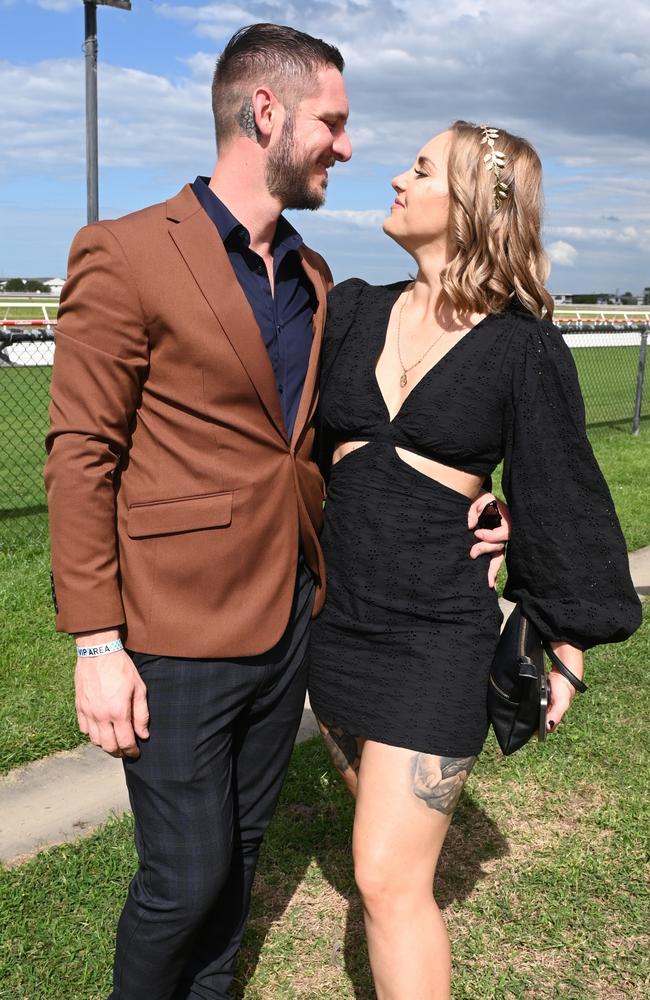 Jono Ludwick and Sam Ludwick at 2023 Ladbrokes Mackay Cup Mackay Turf Club Saturday 22 July 2023 Picture: Michaela Harlow