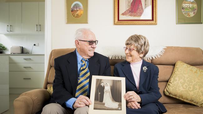 Herbert and Margaret Harding of Howrah will celebrate their 70th wedding anniversary. Picture: RICHARD JUPE