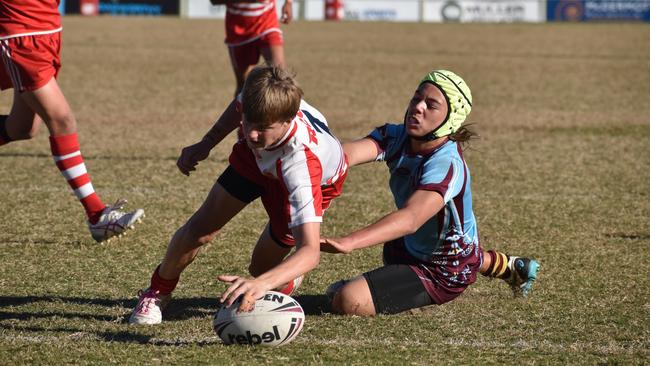 Renouf Shield action: Keebra Park v Palm Beach Currumbin.