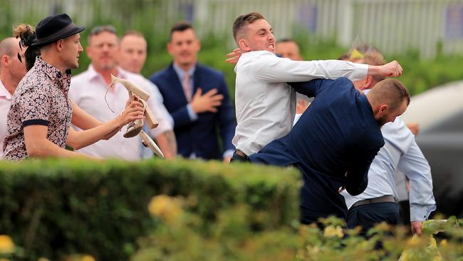 Brandon Thomas Locke-Walker swings a punch. Picture: Mark Evans/Getty Images