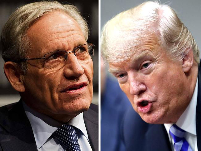 Bob Woodward and President Donald Trump.