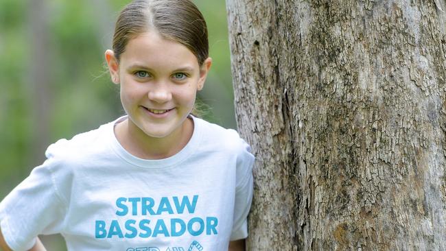 Molly Steer of Cairns, 13, founder of Straw No More Photo: Matt Taylor