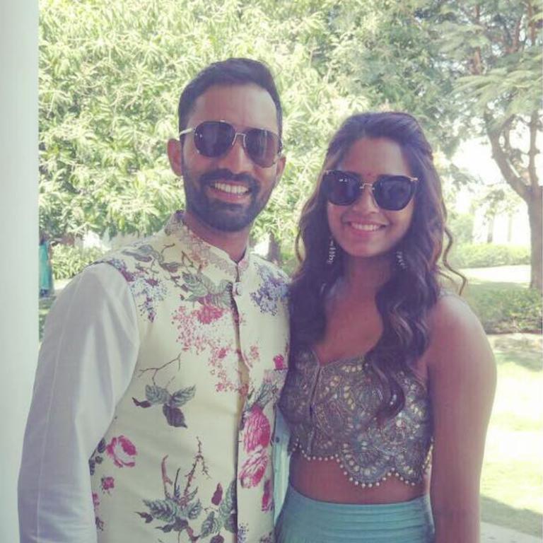 Indian cricketer Dinesh Karthik with his wife Dipika Pallikal. Picture: Instagram
