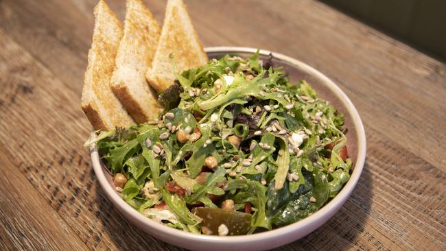 The heritage tomato salad. Picture: Mark Cranitch.