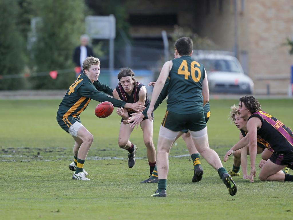 Hutchins 2nd XVIII versus St Patricks in the Sports Association of Independent Schools Australian Rules grand final. Picture. PATRICK GEE