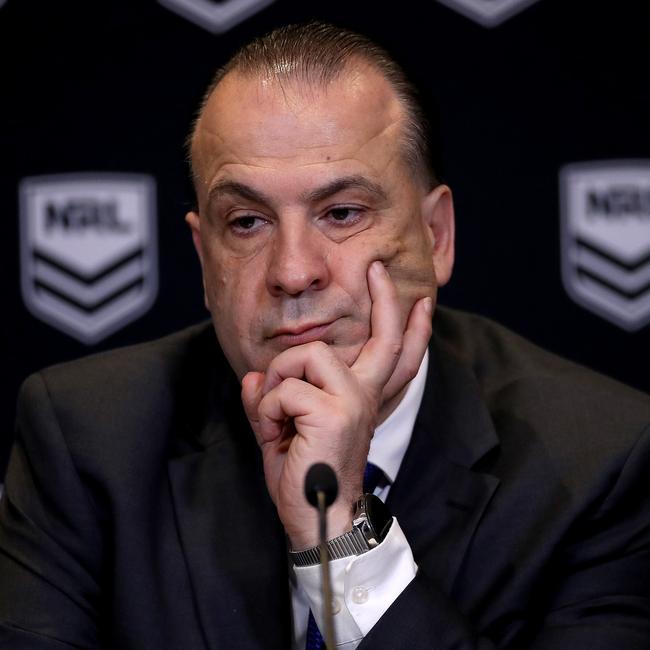 ARLC chairman Peter V’landys wants to “warn off’ serious offenders from all NRL venues. Picture: Phil Hillyard