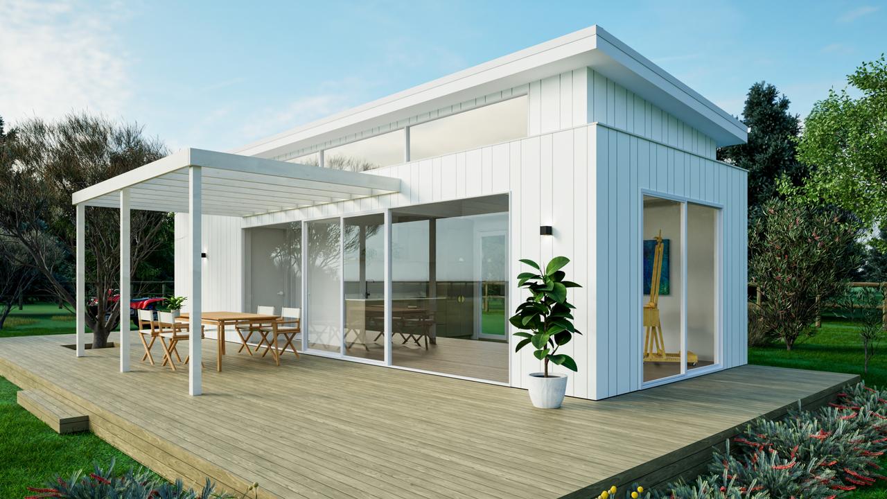 An artists impressions of how modular-build granny pods will look. Image: James Hardie and Mira Residential.