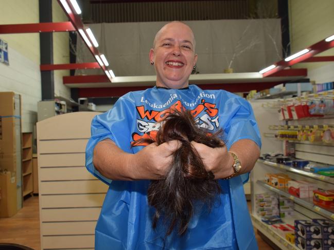 Local business owner Susan Robertson buzzed off her locks to raise money for blood cancer. Photo/Holly Cormack.