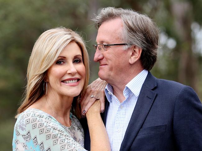 Channel 7's Kay McGrath showing off her new engagement ring with fiance Richard Moore. Pics Tara Croser.