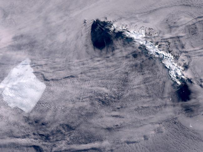 The A23A Iceberg getting closer to the South Georgia Island in the Weddell Sea in Antarctica. Picture: Handout / COPERNICUS SENTINEL DATA 2025 / AFP