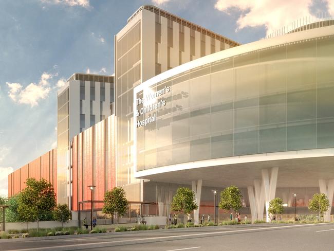 EMBARGOED 11:30AM 27th SEPT  . New artist impressions/renders of the Women's and Children's hospital ( WCH ) planned for Adelaide . PIcture: SA Government .