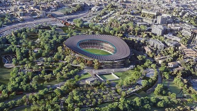 An artist’s impression of the new Brisbane Stadium for the 2032 Olympic Games in the city’s Victoria Park. Picture: Queensland government.