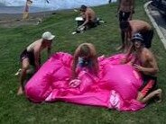 A Pink Flamingo sail out to sea during a rescue on Australia day