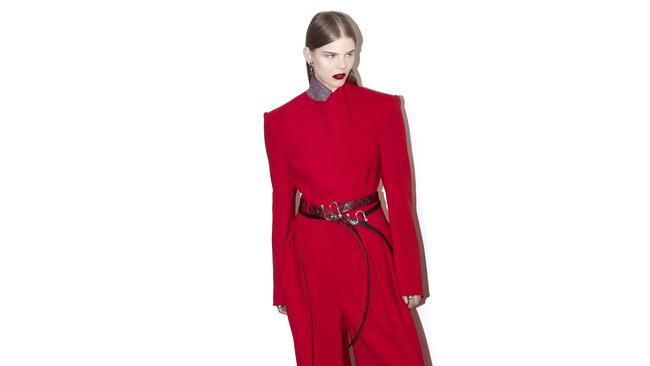 Main look: Sportmax jacket, $2,415; pants, $1,585; belt, $370; shoes, $995.