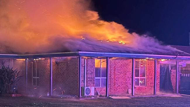 Fire and Rescue NSW crews extinguished an intense fire around 3.15am on Saturday at a public housing property on Temoin St, Narromine. Photo: FRNSW