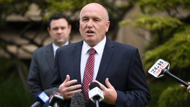 NSW Minister for Police and Emergency Services David Elliott speaks to media at Parliament House in Sydney. Picture: NCA NewsWire/Joel Carrett