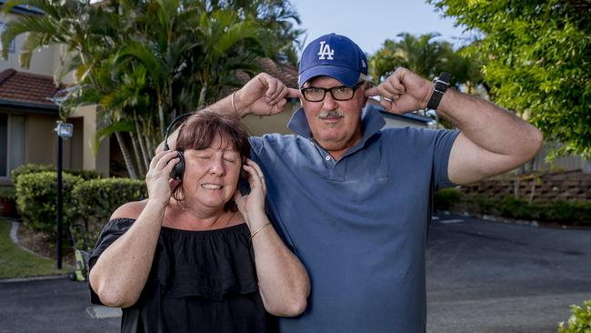 Janine and Ted Thorstensen are over their neighbour's dog constantly barking. Picture: Jerad Williams