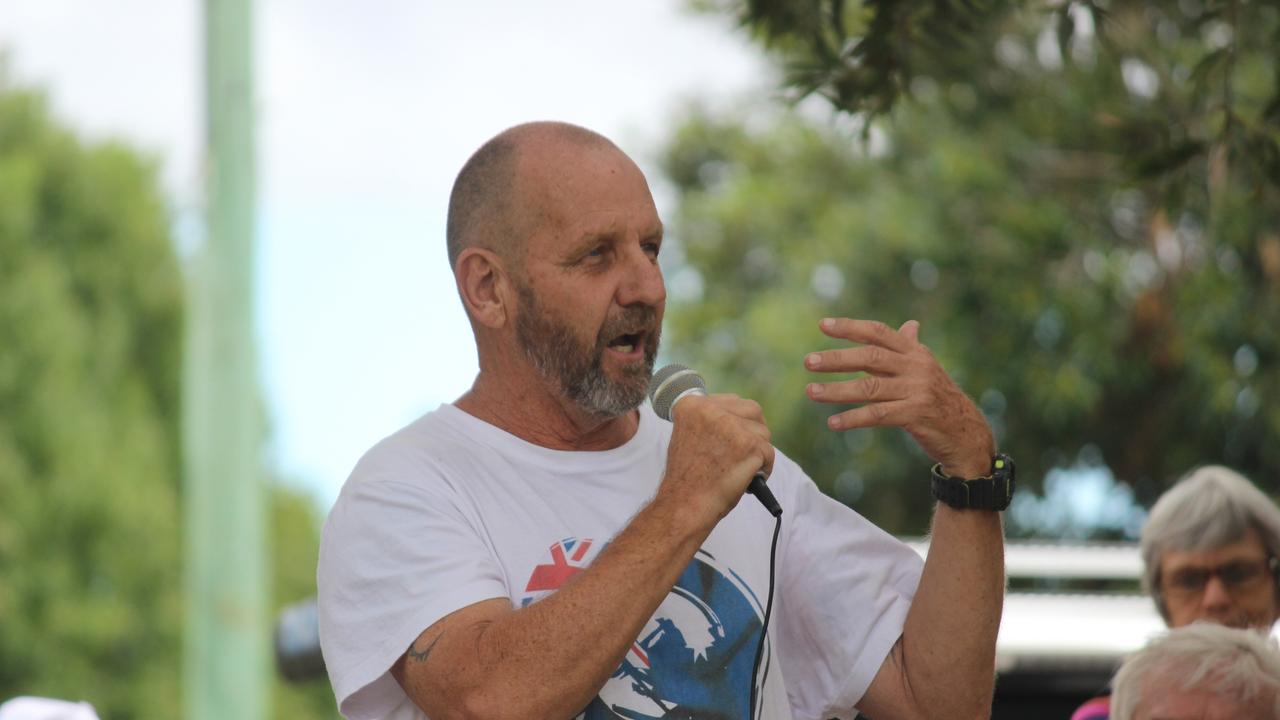 More than 150 people turned out for the Millions March Against Mandatory COVID-19 Vaccines in Coffs Harbour on Saturday February 20. Photo: Tim Jarrett