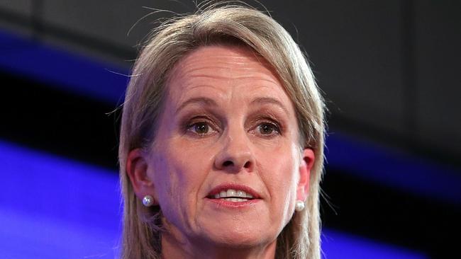 Senator Fiona Nash, Deputy Leader of The Nationals, Minister for Regional Development, Minister for Local Government &amp; Territories, Minister for Regional Communications addressing the National Press Club in Canberra. Picture: Kym Smith.